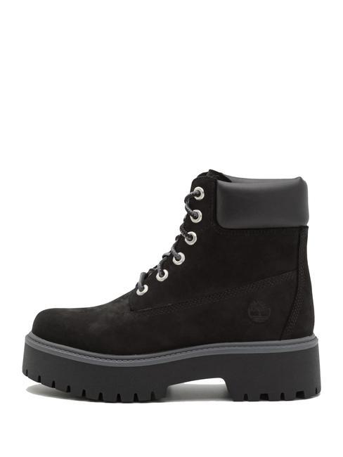 STONE STREET PLATFORM WP Bot&iacute;n de piel impermeable Jetblack - Zapatos Mujer