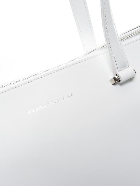 GRACE Bolso de compras de cuero blanco - Bolsos Mujer