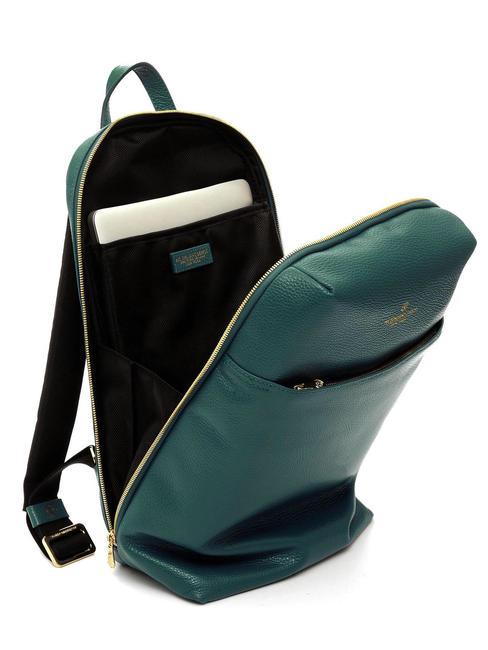 TIFFANY JANE Mochila de piel para pc de 15,6" verde oscuro - Mochilas para port&aacute;til