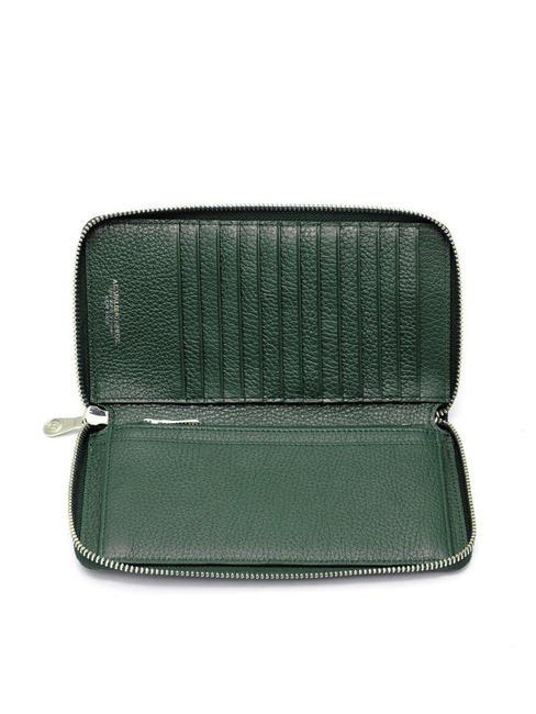 TIFFANY Cartera grande de piel con cremallera verde oscuro - Carteras Mujer