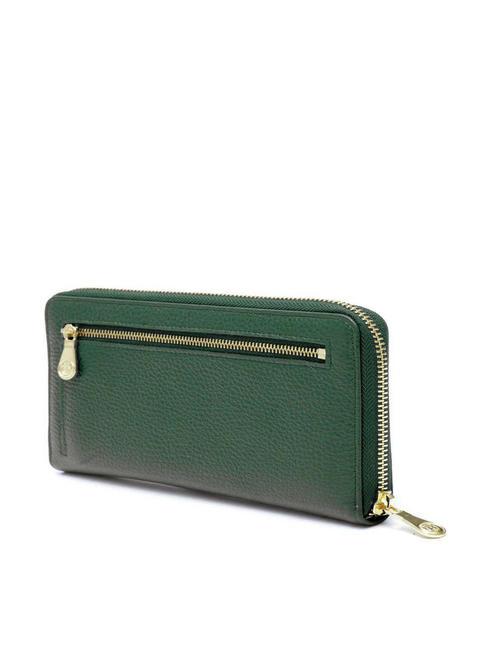 TIFFANY Cartera grande de piel con cremallera verde oscuro - Carteras Mujer