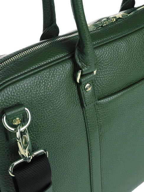 TIFFANY Malet&iacute;n de piel para port&aacute;til de 15" verde oscuro - Maletines de Trabajo