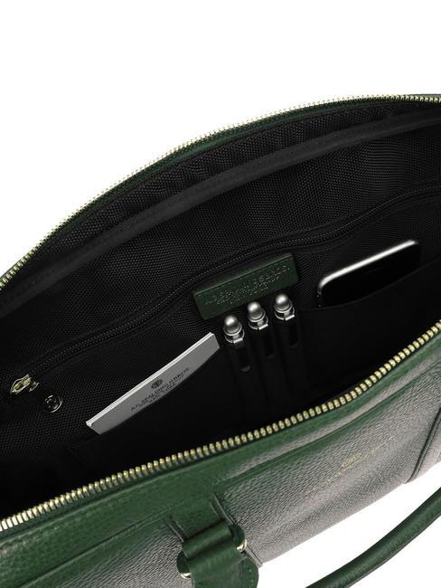 TIFFANY Malet&iacute;n de piel para port&aacute;til de 15" verde oscuro - Maletines de Trabajo