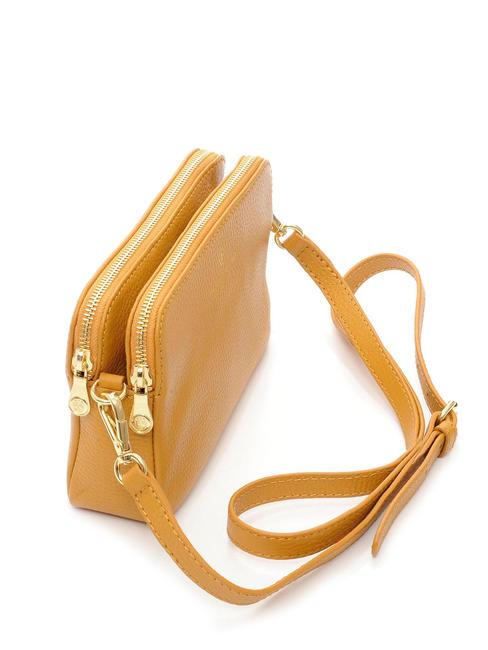 TIFFANY KATE Mini bolso bandolera de piel mostaza - Bolsos Mujer