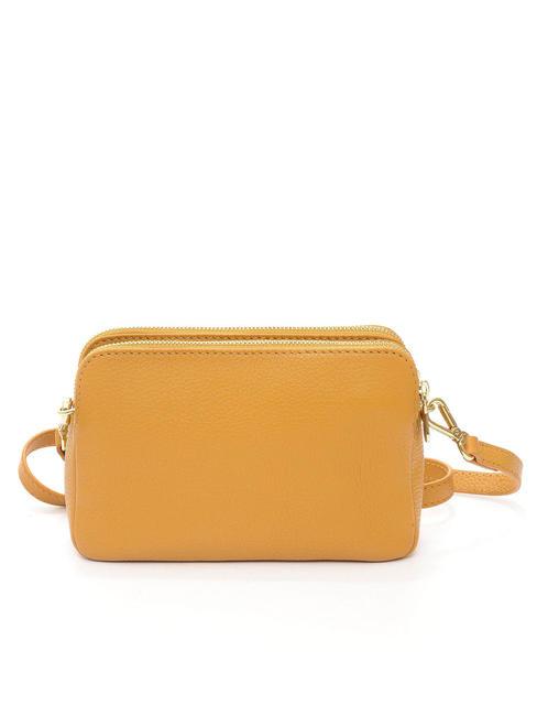 TIFFANY KATE Mini bolso bandolera de piel mostaza - Bolsos Mujer