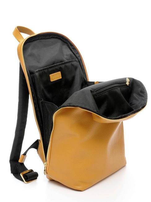 TIFFANY JANE Mochila de piel para pc de 15,6" mostaza - Mochilas para port&aacute;til