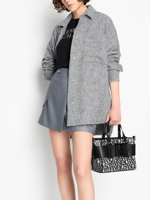 LOGO ALL OVER Bolso pequeño con bandolera beige/negro - Bolsos Mujer