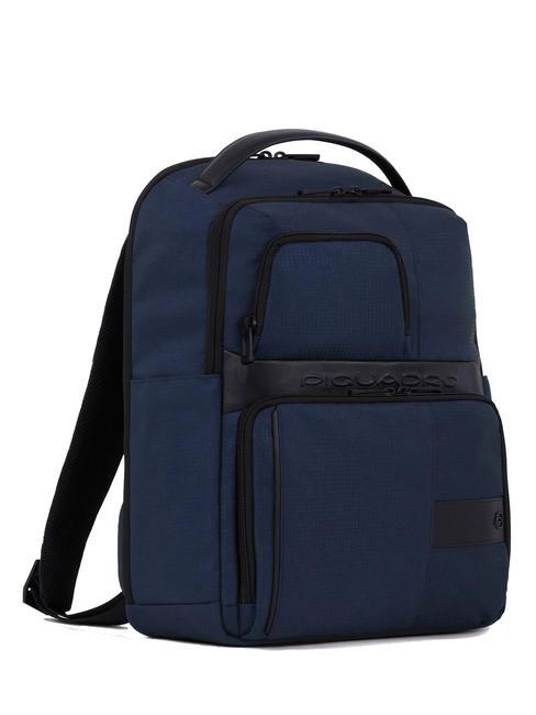 WOLLEM Mochila de piel y tela, soporte para portátil de 14" azul - Mochilas para portátil