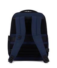 PIQUADRO WOLLEM Mochila de piel y tela, soporte para portátil de 14" azul - Mochilas para portátil - 3
