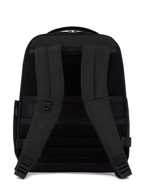 WOLLEM Mochila de piel y tela, soporte para portátil de 14" negro - Mochilas para portátil