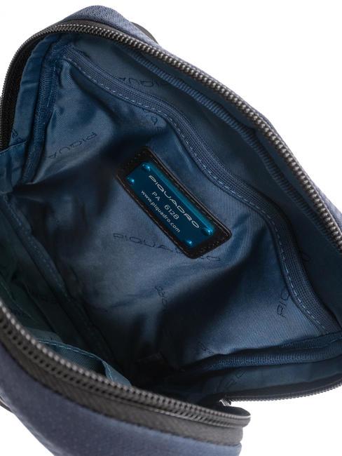 WOLLEM Bolso iPad mini de tela y piel azul - Bandoleras Hombre