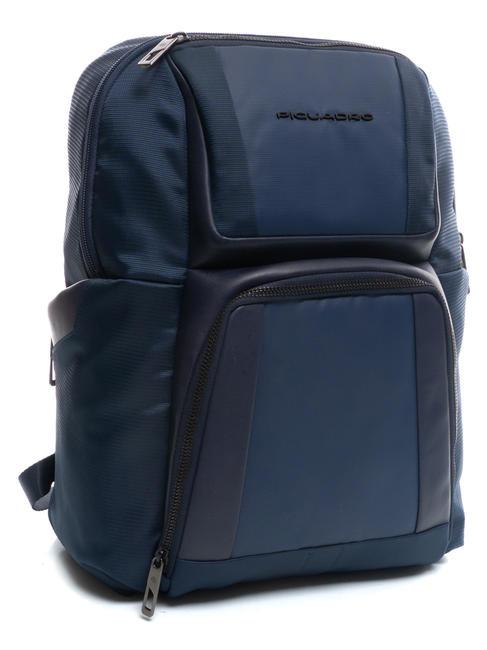 WALLABY Mochila de piel y tela, soporte para pc de 14" azul - Mochilas para portátil