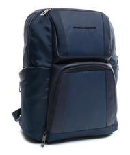 PIQUADRO WALLABY Mochila de piel y tela, soporte para pc de 14" azul - Mochilas para portátil - 2
