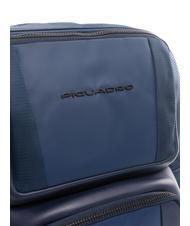 PIQUADRO WALLABY Mochila de piel y tela, soporte para pc de 14" azul - Mochilas para portátil - 3