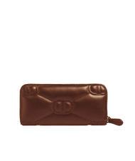 TWINSET LOGO QUILTED Cartera grande con cremallera alrededor chocolate - Carteras Mujer - 3