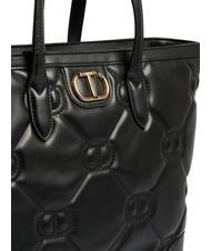 TWINSET LOGO QUILTED Bolso shopping al hombro negro - Bolsos Mujer - 5