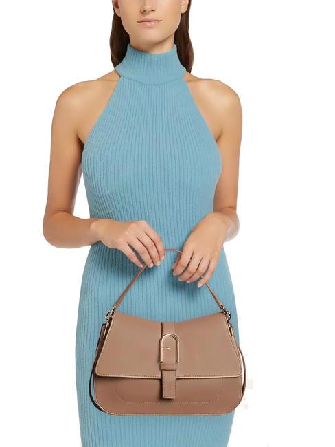 FLOW M bolso de mano m de piel gris - Bolsos Mujer