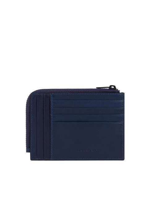 W122 Monedero y tarjetero de piel azul - Carteras Hombre