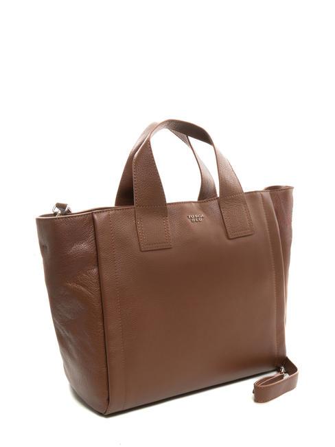 FRAPPE Bolso de piel con bandolera DarkBrown - Bolsos Mujer