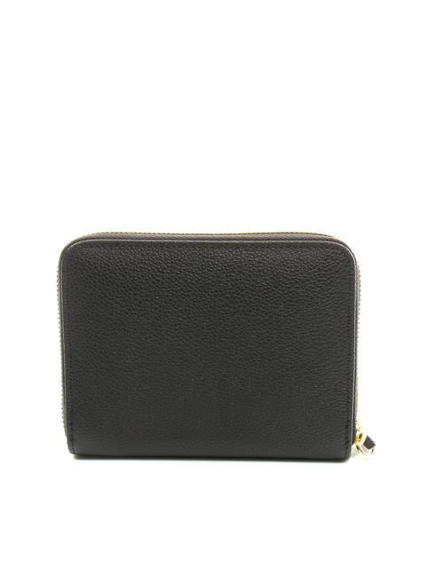 BASIC Cartera mediana de piel con cremallera negro - Carteras Mujer