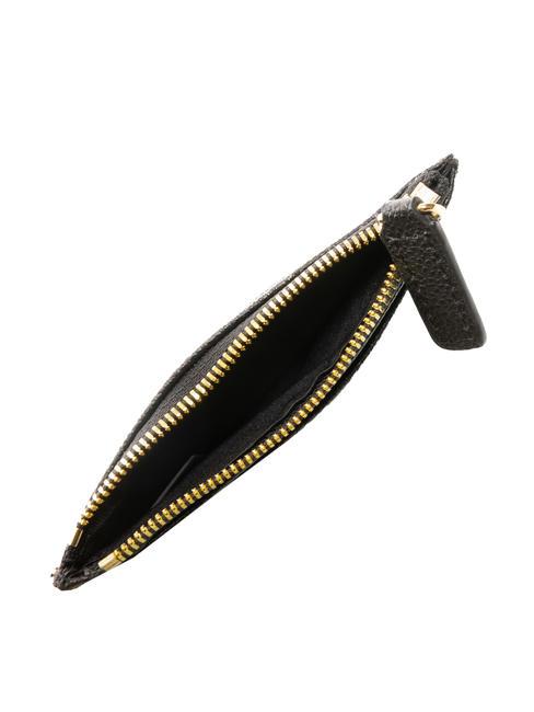 TB LOGO Tarjetero de piel con cremallera negro - Carteras Mujer