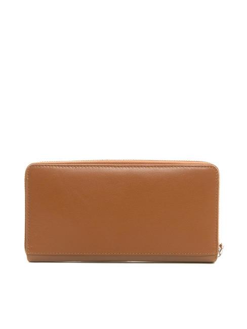 BASIC Cartera de piel con cremallera BROWN - Carteras Mujer