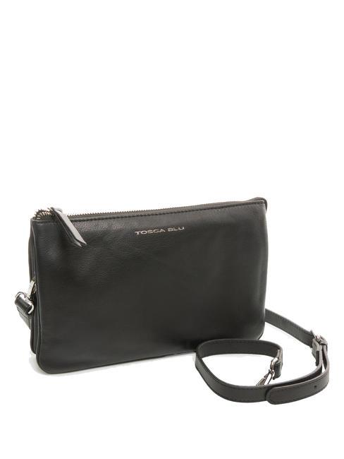 BASIC Bolso bandolera de piel negro - Bolsos Mujer