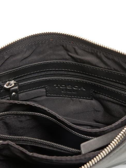BASIC Bolso bandolera de piel negro - Bolsos Mujer
