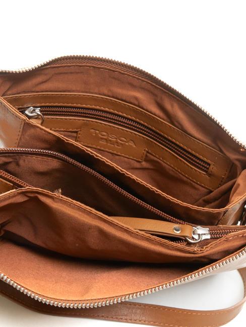 BASIC Bolso bandolera de piel BROWN - Bolsos Mujer