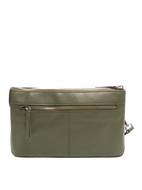BASIC Bolso bandolera de piel verde oliva - Bolsos Mujer