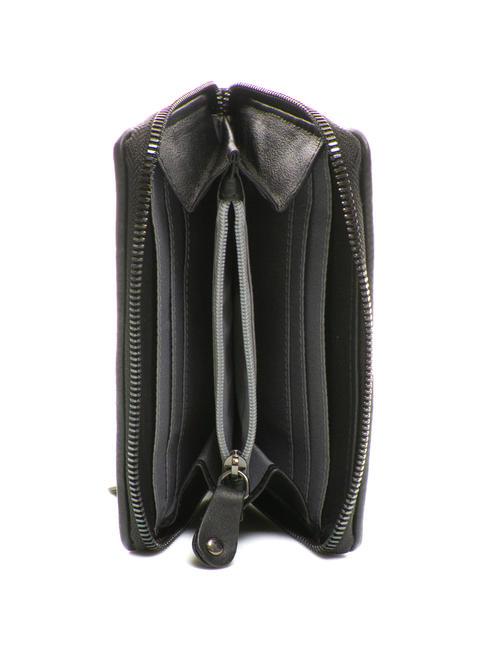 PAN CAKE Cartera peque&ntilde;a de piel con cremallera negro - Carteras Mujer