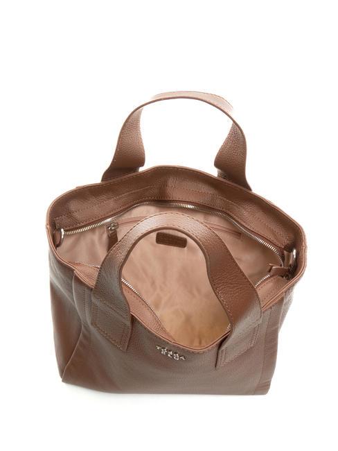 FRAPPE Bolso mediano de piel con bandolera DarkBrown - Bolsos Mujer