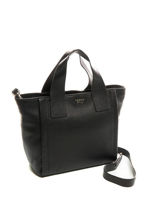 FRAPPE Bolso mediano de piel con bandolera negro - Bolsos Mujer