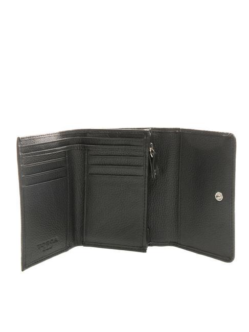 FRAPPE Cartera de piel con solapa negro - Carteras Mujer