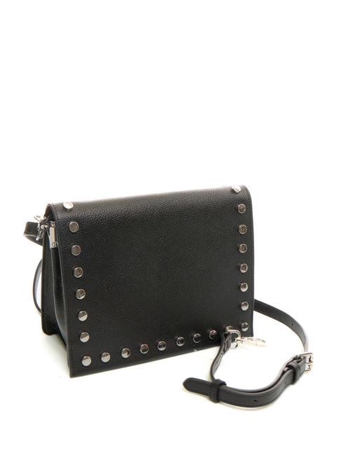 CONFETTI Bolso bandolera de piel negro - Bolsos Mujer