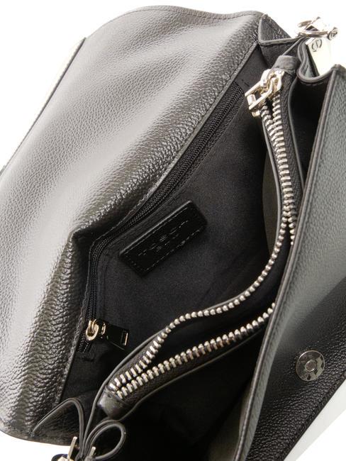 CONFETTI Bolso bandolera de piel negro - Bolsos Mujer