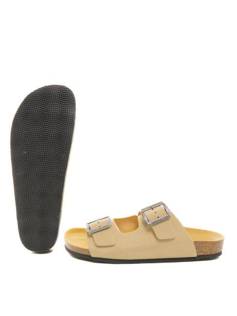 VEGA Chanclas de piel serraje gris pardo - Zapatos Hombre