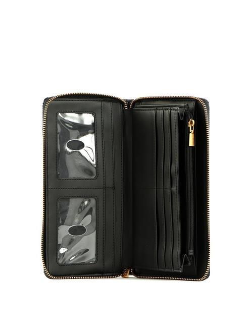 AVETA Cartera con cremallera alrededor NEGRO - Carteras Mujer