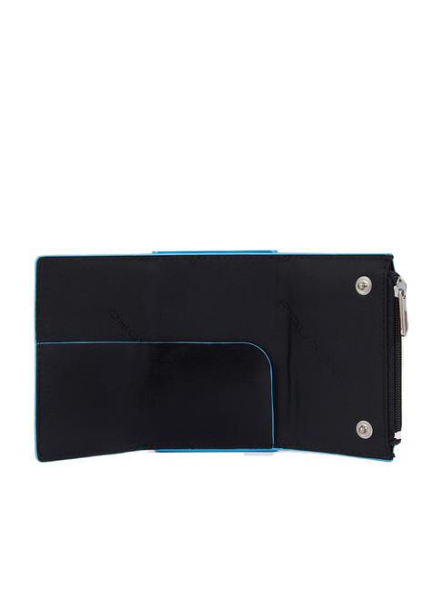 BLUE SQUARE Cartera de piel con sistema corredero negro - Carteras Hombre
