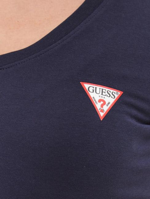 MINI TRIANGLE camiseta con cuello en V azul ennegrecido - camiseta