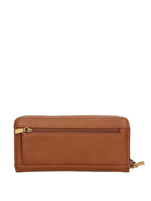 LAUREL Large Cartera con cremallera alrededor COGNAC - Carteras Mujer