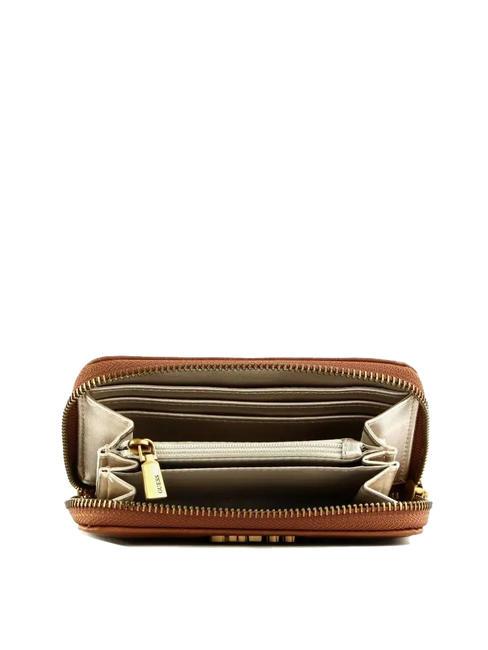 LAUREL M Cartera con cremallera alrededor COGNAC - Carteras Mujer