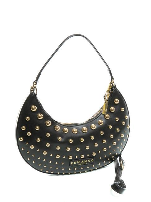 PRINCESS Bolso bandolera con tachuelas oro negro - Bolsos Mujer