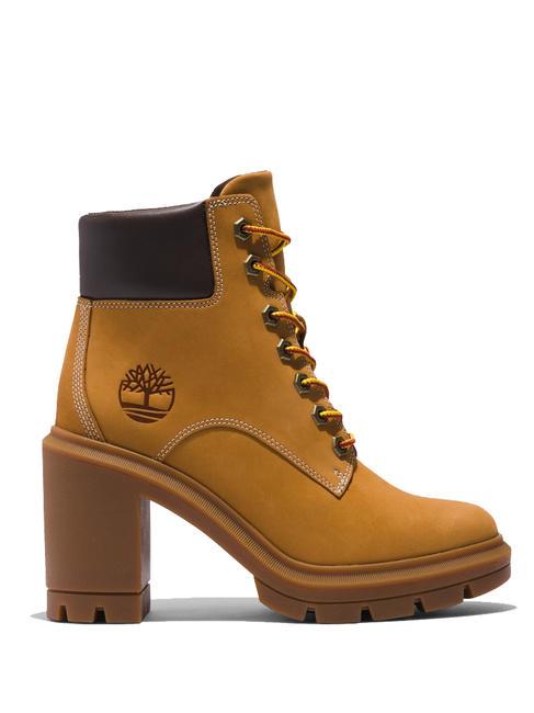 ALLINGTON Botín con cordones y tacón de nobuck trigo - Zapatos Mujer