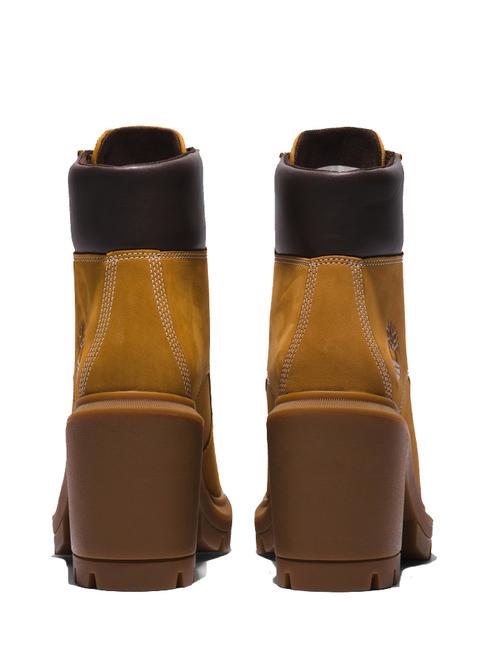 ALLINGTON Botín con cordones y tacón de nobuck trigo - Zapatos Mujer