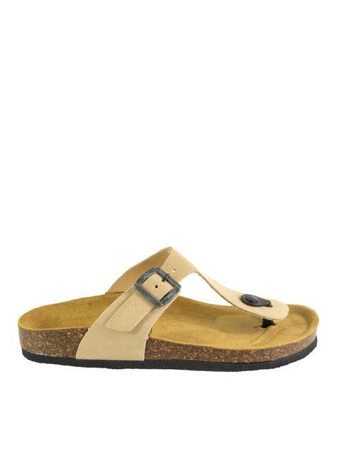 VEGA Sandalia de dedo de ante gris pardo - Zapatos Mujer