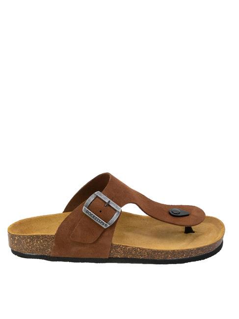 VEGA Sandalia de dedo de ante tabaco - Zapatos Hombre