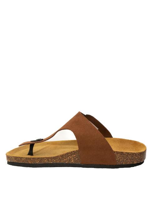 VEGA Sandalia de dedo de ante tabaco - Zapatos Hombre