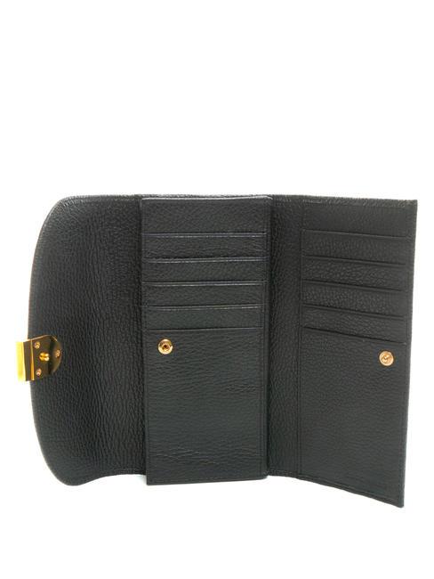 BLOSSOM Cartera grande de piel texturizada negro - Carteras Mujer