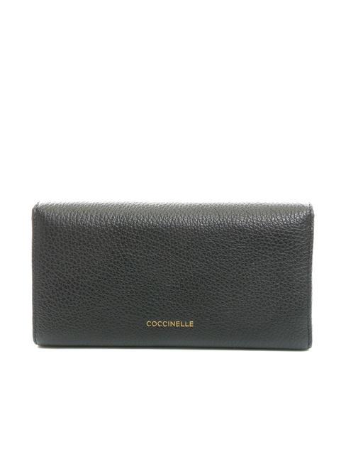 BLOSSOM Cartera grande de piel texturizada negro - Carteras Mujer